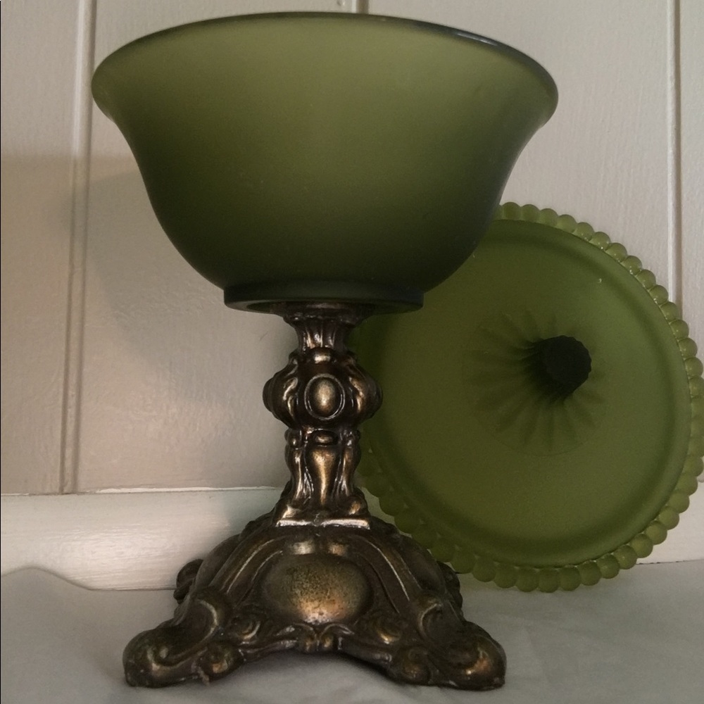 Vintage Depression Glass Pedestal Candy Dish